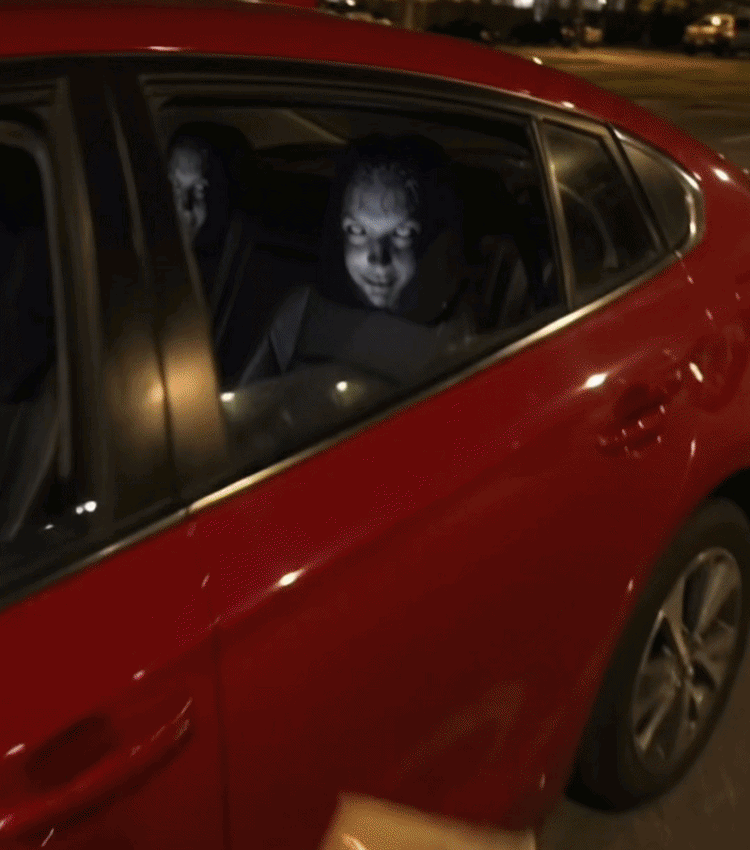 Ultra-realistic creepy headrest cover